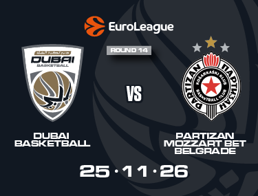DUBAI BASKETBALL VS PARTIZAN MOZZART BET BELGRADE
